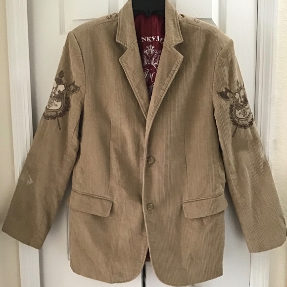 Franky Max Men’s Jacket Blazer Tan Corduroy, Sz M - Picture 1 of 4